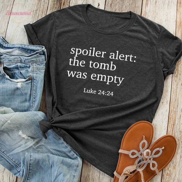spoiler alert the tomb was empty t shirt christian tshirt scripture jesus easter tees women funny cool, White
spoiler alert the tomb was empty t shirt christian tshirt scripture jesus easter tees women funny cool, White