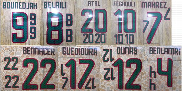 2019-2020 Алжир дома ОУНАС ГЕДИУРА BENNACER BELAILI BOUNEDJAH MAHREZ Атал Фегули nameset патч знак
2019-2020 Алжир дома ОУНАС ГЕДИУРА BENNACER BELAILI BOUNEDJAH MAHREZ Атал Фегули nameset патч знак