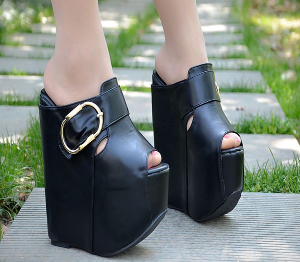 fashion women slippers 18cm super high heel women shoes waterproof platform thick bottom fish mouth slippers, Black
fashion women slippers 18cm super high heel women shoes waterproof platform thick bottom fish mouth slippers, Black