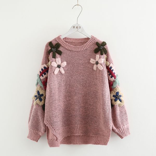 women's sweaters handmade flowers embroidery sweater sweet daisy 3d pattern pullover female, White;black
women's sweaters handmade flowers embroidery sweater sweet daisy 3d pattern pullover female, White;black
