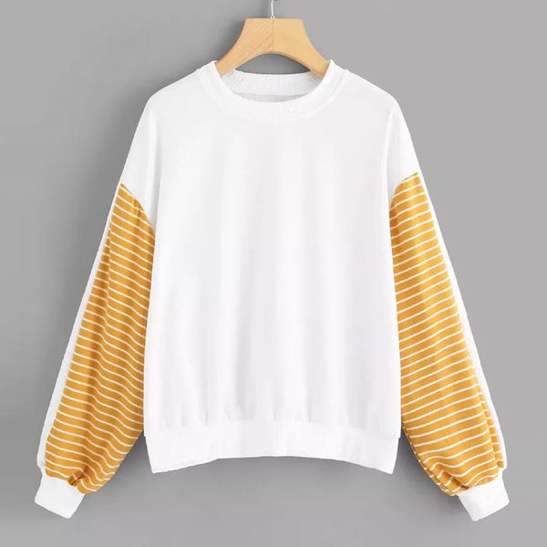 womens sweatshirt pullovers harajuku long sleeve striped patchwork o neck autumn spring jumper casual blouse pullover sudadera m, Black
womens sweatshirt pullovers harajuku long sleeve striped patchwork o neck autumn spring jumper casual blouse pullover sudadera m, Black