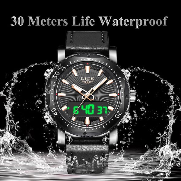 lige mens watches mens led analog clock leather waterproof strap double display sport watch relogio masculino, Slivery;brown
lige mens watches mens led analog clock leather waterproof strap double display sport watch relogio masculino, Slivery;brown