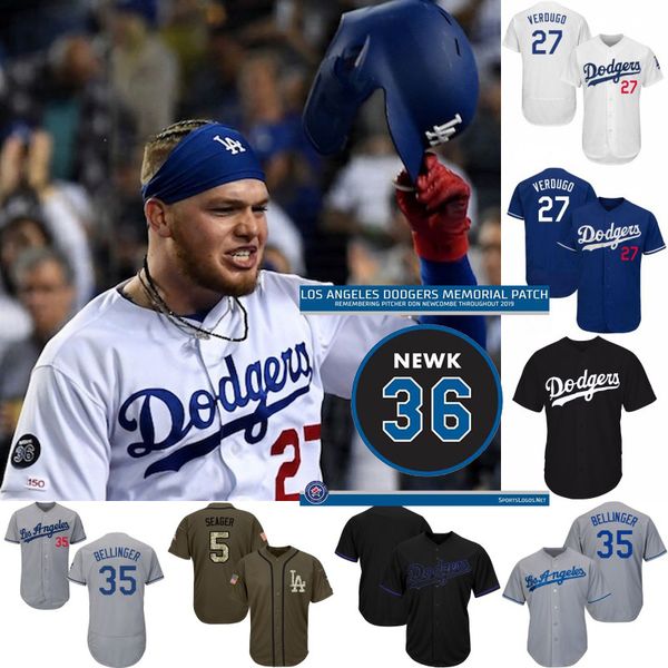 Los Angeles Memorial Patch 27 Alex Verdugo 21 Walker Buehler 31 Joc Pederson 14 Enrique Hernandez 35 Cody Bellinger Dodgers Baseball Jerseys