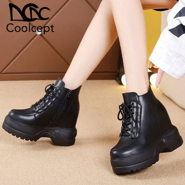 coolcept women ankle boots fashion side zipper lace up platform shoes women warm thick fur height increasing footwear size 34-40, Black
coolcept women ankle boots fashion side zipper lace up platform shoes women warm thick fur height increasing footwear size 34-40, Black