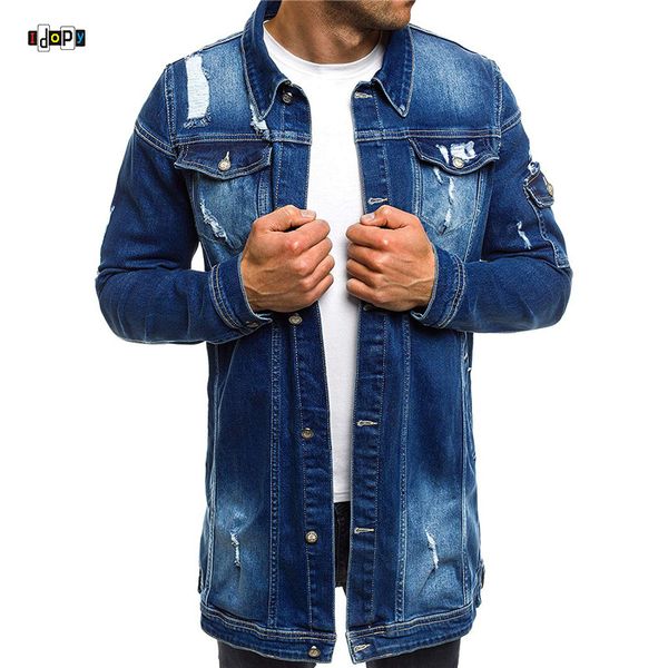 idopy fashion mens long denim jackets coats ripped distressed slim fit jeans jackets casual jean jacket coat for male, Black;brown
idopy fashion mens long denim jackets coats ripped distressed slim fit jeans jackets casual jean jacket coat for male, Black;brown