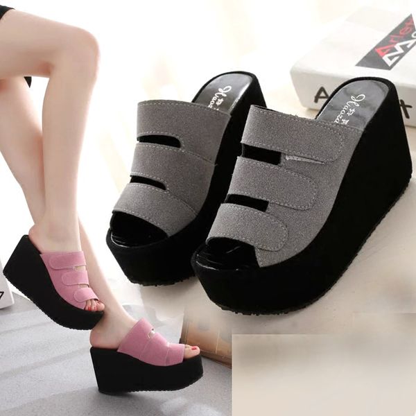 high-heeled shoes lady flock ladies' slippers luxury slides platform increased internal loafers slipers women peep toe on a, Black
high-heeled shoes lady flock ladies' slippers luxury slides platform increased internal loafers slipers women peep toe on a, Black