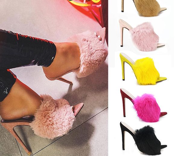 luxury furry slide sandals shoes woman summer fluffy fur high heels peep toe pumps women high heel 11cm female wedding shoe, Black
luxury furry slide sandals shoes woman summer fluffy fur high heels peep toe pumps women high heel 11cm female wedding shoe, Black