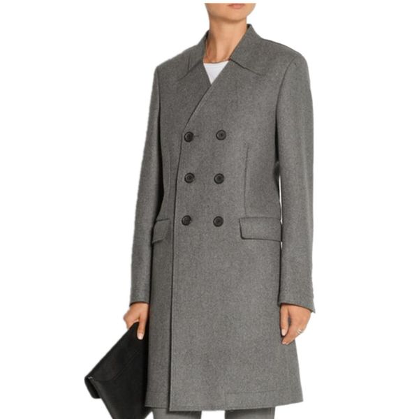 autumn winter gray double breasted woolen coat women stans collar straight wool blends coat, Black
autumn winter gray double breasted woolen coat women stans collar straight wool blends coat, Black