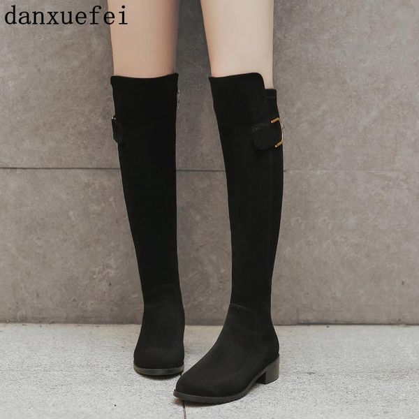 women's genuine suede leather flats winter over the knee boots metal buckle female high boots warm plush long black shoes
women's genuine suede leather flats winter over the knee boots metal buckle female high boots warm plush long black shoes