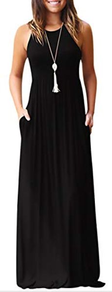 korsis women's summer casual loose sleeveless racerback long maxi swing dresses pockets, Black;gray
korsis women's summer casual loose sleeveless racerback long maxi swing dresses pockets, Black;gray