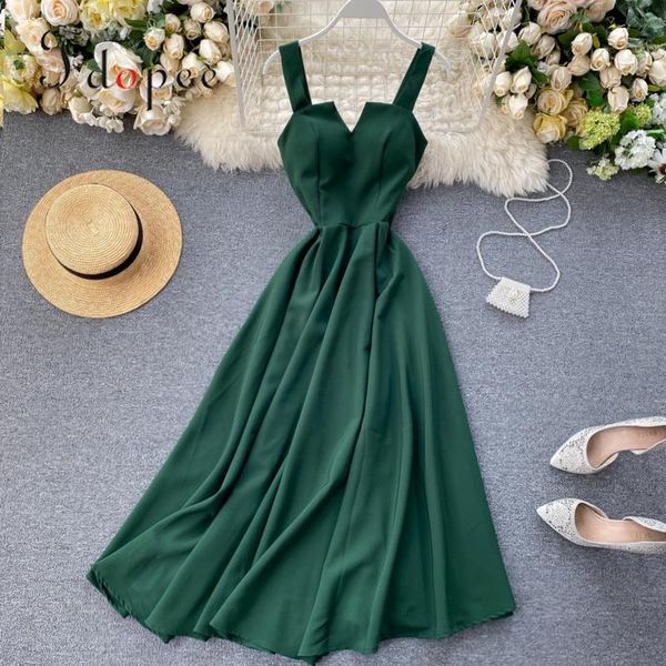 summer dress retro outwear solid color sleeveless spaghetti strap open back vestidos collect waist backless plus size dress, Black;gray
summer dress retro outwear solid color sleeveless spaghetti strap open back vestidos collect waist backless plus size dress, Black;gray