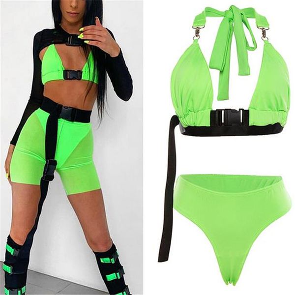 neon color two piece set women tracksuit summer clothes for women crop and shorts club outfit streetwear party 2 piece set, White 
neon color two piece set women tracksuit summer clothes for women crop and shorts club outfit streetwear party 2 piece set, White