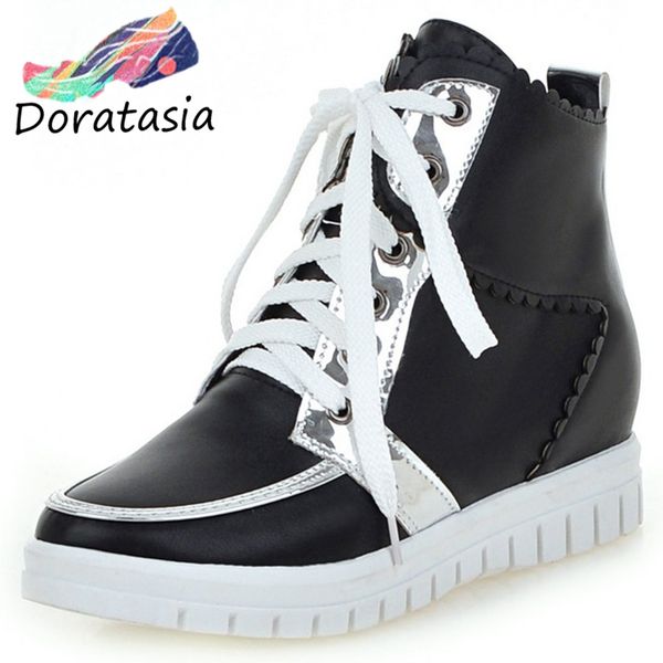 doratasia new 32-42 patchwork booties ladies height increasing ankle boots women 2019 casual lace-up shoes woman, Black
doratasia new 32-42 patchwork booties ladies height increasing ankle boots women 2019 casual lace-up shoes woman, Black