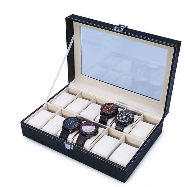 2019 pu leather 6 10 12 slots wrist watch display box storage holder organizer watch case jewelry dispay box, Black;blue
2019 pu leather 6 10 12 slots wrist watch display box storage holder organizer watch case jewelry dispay box, Black;blue