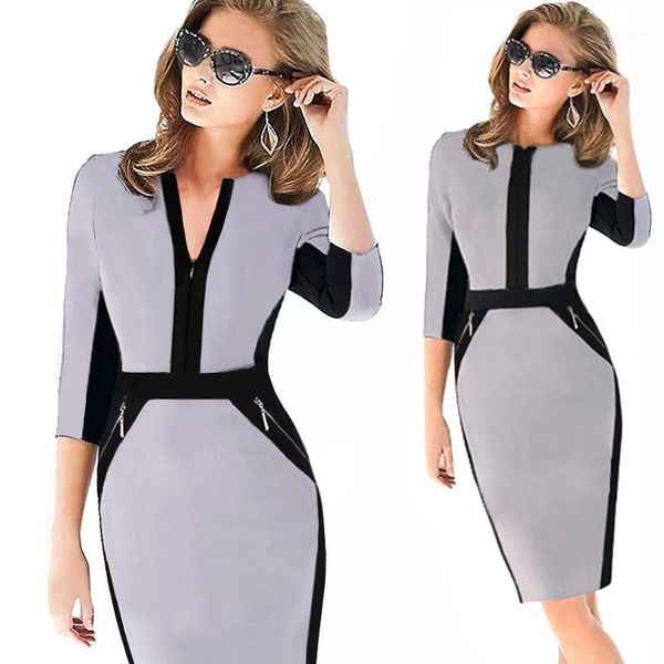 female clothing slim women designer bodycon dress work office business pencil dresses casual front zipper patchwork, Black;gray
female clothing slim women designer bodycon dress work office business pencil dresses casual front zipper patchwork, Black;gray
