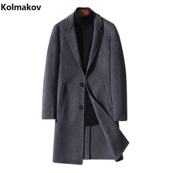 2019 winter new men's long double side wool coat turndown collar casual woolen overcoat single-breasted trenchcoat, Black
2019 winter new men's long double side wool coat turndown collar casual woolen overcoat single-breasted trenchcoat, Black