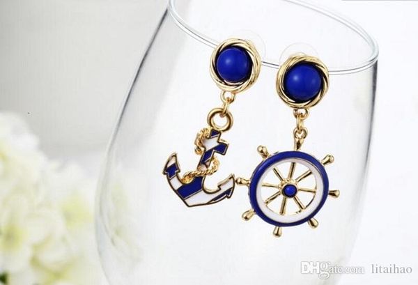 20 pair/lot,new style blue and white naval anchor ear nail tassels earrings alloy material not fading no allergy elegant dangle & chandelier, Silver
20 pair/lot,new style blue and white naval anchor ear nail tassels earrings alloy material not fading no allergy elegant dangle & chandelier, Silver