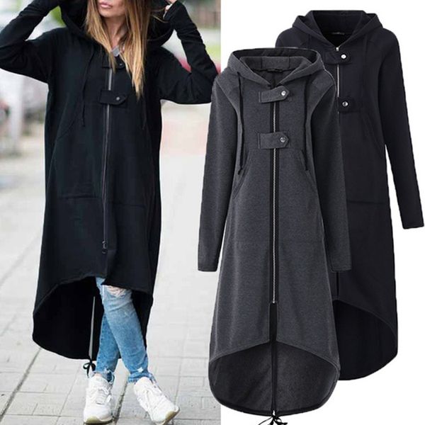 casual long sleeve hoodies trench coat 2019 autumn winter black zipper plus size 5xl oversize velvet warm women's long coats, Tan;black
casual long sleeve hoodies trench coat 2019 autumn winter black zipper plus size 5xl oversize velvet warm women's long coats, Tan;black