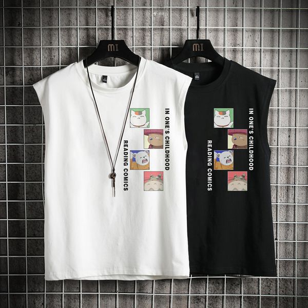 m-5xl summer sleeveless t shirt men new fashion print o neck sleeveless t shirt mens clothing trend casual hip hop tees men, White;black
m-5xl summer sleeveless t shirt men new fashion print o neck sleeveless t shirt mens clothing trend casual hip hop tees men, White;black