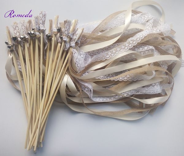новый прибывший 50pcs / lot шампанского + джута + кружева свадебные ленты палочки стик конфетти потока с большой щепка bells для wedding par
новый прибывший 50pcs / lot шампанского + джута + кружева свадебные ленты палочки стик конфетти потока с большой щепка bells для wedding par