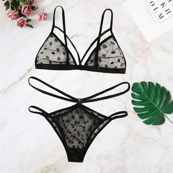 lace see through womens designer set solid color hollow out polka dot womens underwear, Black;white
lace see through womens designer set solid color hollow out polka dot womens underwear, Black;white