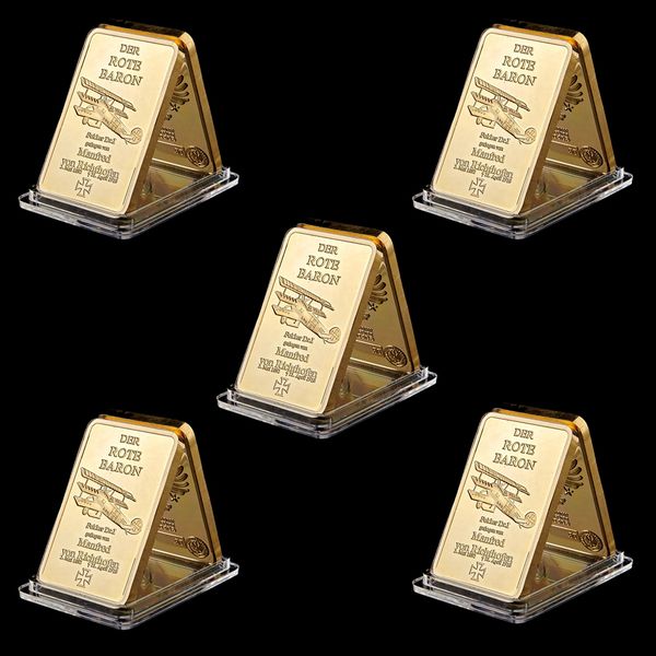 5pcs manfred von richthofen fighter der rote baron 1oz gold plated military challenge commemorative bullion
5pcs manfred von richthofen fighter der rote baron 1oz gold plated military challenge commemorative bullion