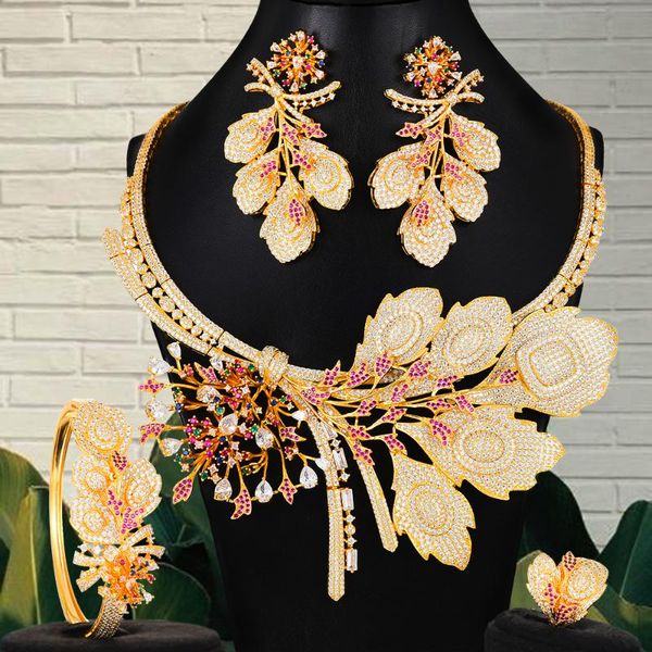 godki 4pcs big fashion flower africa jewelry set for women wedding party cubic zirconia dubai bridal jewelry 2020, Silver
godki 4pcs big fashion flower africa jewelry set for women wedding party cubic zirconia dubai bridal jewelry 2020, Silver