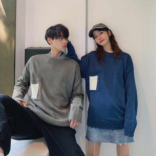 men's sweater 2019 autumn and winter new wool solid color warm coat sweater youth personality fashion trend men's clothing, White;black
men's sweater 2019 autumn and winter new wool solid color warm coat sweater youth personality fashion trend men's clothing, White;black