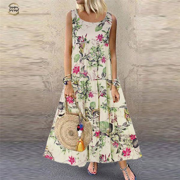 summer dress women plus size bohe o-neck floral print vintage sleeveless long maxi dress new casual ankle-length dress, Black;gray
summer dress women plus size bohe o-neck floral print vintage sleeveless long maxi dress new casual ankle-length dress, Black;gray