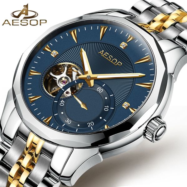 aesop watch men luxury automatic mechanical watch sapphire crystal men's wrist wristwatch male clock relogio masculino, Slivery;brown
aesop watch men luxury automatic mechanical watch sapphire crystal men's wrist wristwatch male clock relogio masculino, Slivery;brown