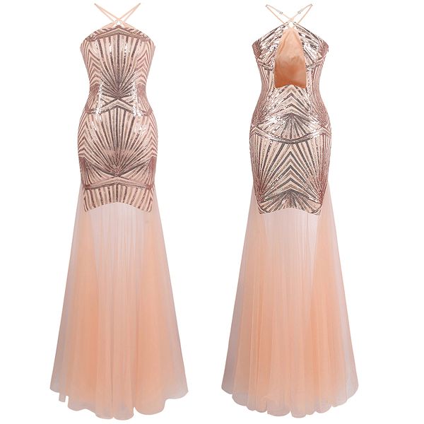 angel-fashions women halter sequin splicing tulle see through cut out back light coral long formal party evening dress 420, Black;red
angel-fashions women halter sequin splicing tulle see through cut out back light coral long formal party evening dress 420, Black;red