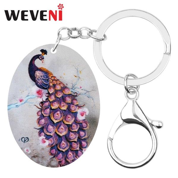 weveni acrylic oval purple peapock peafowls keychains bird animal keyring jewelry for women teens classic handbag car decoration, Silver
weveni acrylic oval purple peapock peafowls keychains bird animal keyring jewelry for women teens classic handbag car decoration, Silver