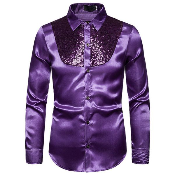 men casual sequins disco dance shirt fashion new ballroom wedding tuxedo shirts club, White;black
men casual sequins disco dance shirt fashion new ballroom wedding tuxedo shirts club, White;black