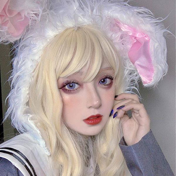 buqi light blonde wigs bangs curly 23inches long wave synthetic high density temperature fibre wig for women cosplay party daily, Black
buqi light blonde wigs bangs curly 23inches long wave synthetic high density temperature fibre wig for women cosplay party daily, Black