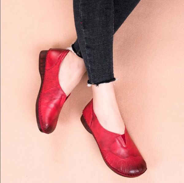 2019 new comfortable non-slip genuine leather flat single shoes retro color casual lazy shoes women flats mother shoes, Black
2019 new comfortable non-slip genuine leather flat single shoes retro color casual lazy shoes women flats mother shoes, Black