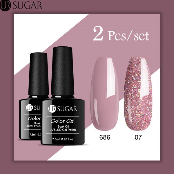 ur sugar 2pcs/set holographic glitter gel nail polish nude color led gel varnish semi permanent soak off nail lacquer sequins, Red;pink
ur sugar 2pcs/set holographic glitter gel nail polish nude color led gel varnish semi permanent soak off nail lacquer sequins, Red;pink