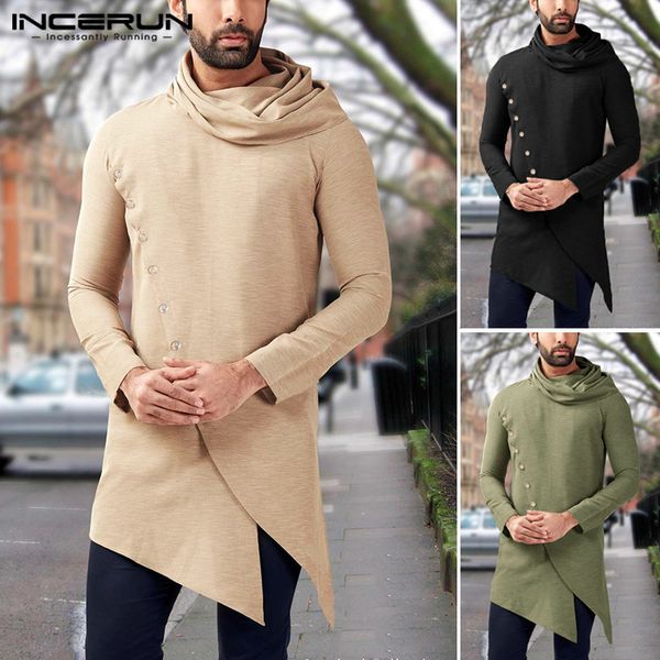 incerun men shirts vintage muslim clothes turtleneck long sleeve 2019 solid irregular long men dress shirts s-5xl, White;black
incerun men shirts vintage muslim clothes turtleneck long sleeve 2019 solid irregular long men dress shirts s-5xl, White;black