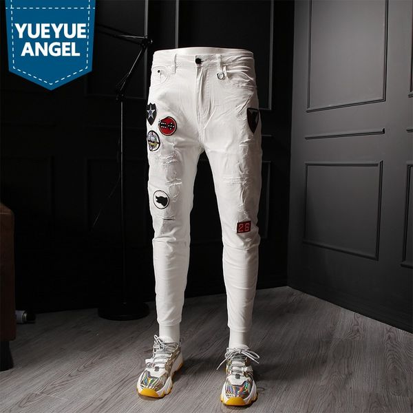 street white ankle-length jeans men hole ripped washed pattern denim pencil pants male fashion summer new biker zipper jeans, Blue
street white ankle-length jeans men hole ripped washed pattern denim pencil pants male fashion summer new biker zipper jeans, Blue