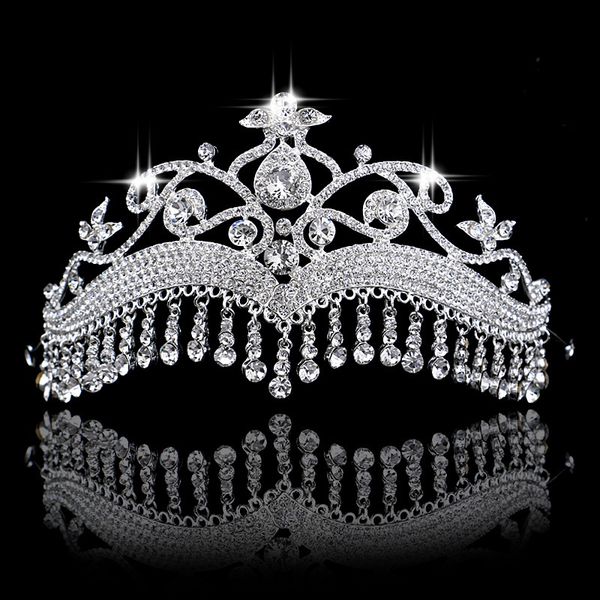 2019 fashion wedding tiaras long rhinestone drop tassel crowns crystal bridal hair jewelry wedding hair accessories bride party, White;golden
2019 fashion wedding tiaras long rhinestone drop tassel crowns crystal bridal hair jewelry wedding hair accessories bride party, White;golden