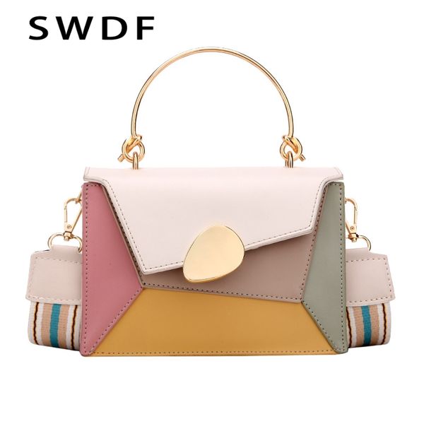 swdf contrast color pu leather crossbody bags for women 2020 chain handbags with metal handle shoulder messenger bag small totes
swdf contrast color pu leather crossbody bags for women 2020 chain handbags with metal handle shoulder messenger bag small totes