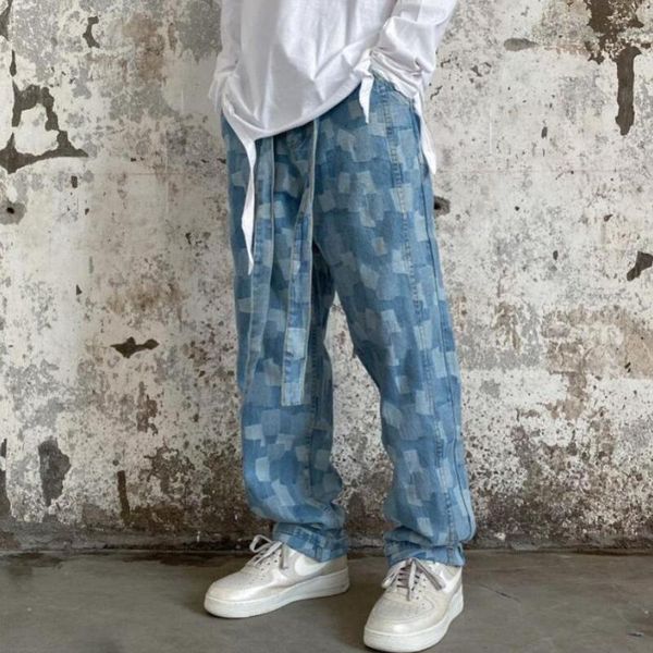 2020 retro jeans homme men loose straight streetwear denim pants hip hop personality print trousers ripped jeans for men w971, Blue
2020 retro jeans homme men loose straight streetwear denim pants hip hop personality print trousers ripped jeans for men w971, Blue