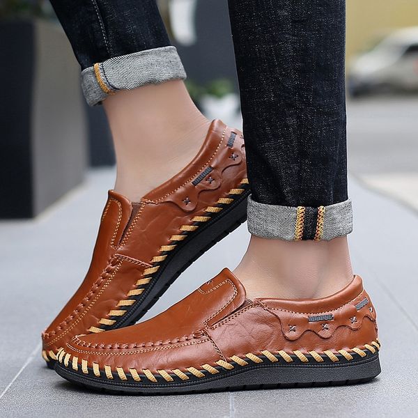 classic men loafers casual split leather shoes formal dress shoe elegant luxury suit shoes slip on flat big size 38-48, Black
classic men loafers casual split leather shoes formal dress shoe elegant luxury suit shoes slip on flat big size 38-48, Black