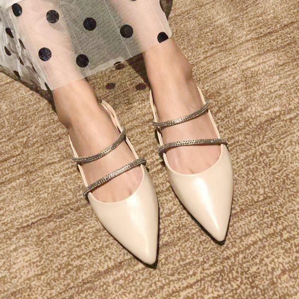 women's genuine leather slip-on flats slides pointed toe crystal female summer soft comfortable mules shoes women, Black
women's genuine leather slip-on flats slides pointed toe crystal female summer soft comfortable mules shoes women, Black