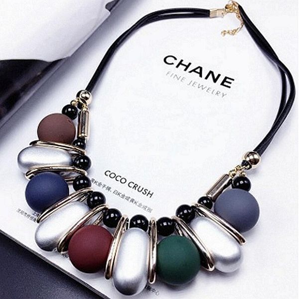 bead necklace exaggerated personality temperament short chain sweater chain accessories wholesale female clavicle, Silver
bead necklace exaggerated personality temperament short chain sweater chain accessories wholesale female clavicle, Silver