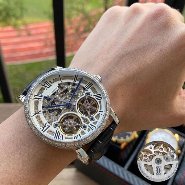 men watches automatic movement 44*13mm watches watch male clock double flywheel1, Slivery;brown
men watches automatic movement 44*13mm watches watch male clock double flywheel1, Slivery;brown