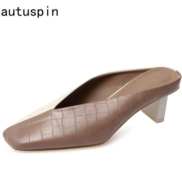 autuspin casual mixed colors sandals 2020 new women genuine leather mules summer autumn party night club high heels shoes, Black
autuspin casual mixed colors sandals 2020 new women genuine leather mules summer autumn party night club high heels shoes, Black