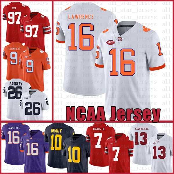 clemson tigers american football jersey 16 trevor lawrence 9 travis etienne jr. sports wears mens tom brady saquon barkley retgrt, Black;red
clemson tigers american football jersey 16 trevor lawrence 9 travis etienne jr. sports wears mens tom brady saquon barkley retgrt, Black;red
