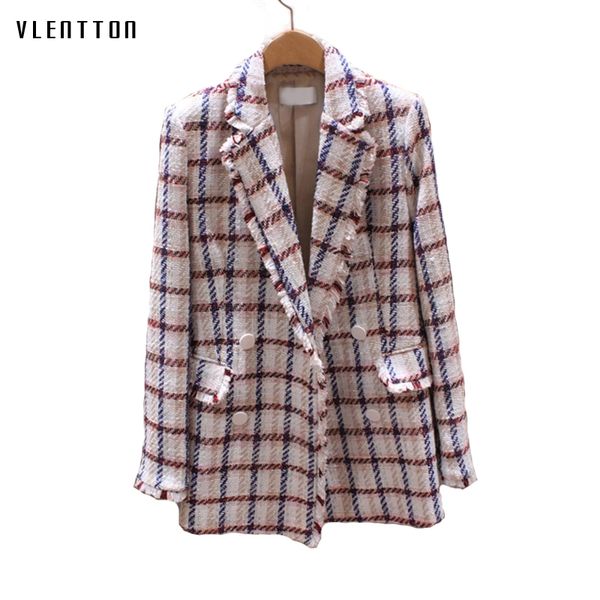 2019 vintage tweed blazer women double breasted plaid office long blazers coat spring autumn long sleeve women's jackets blazer, White;black
2019 vintage tweed blazer women double breasted plaid office long blazers coat spring autumn long sleeve women's jackets blazer, White;black