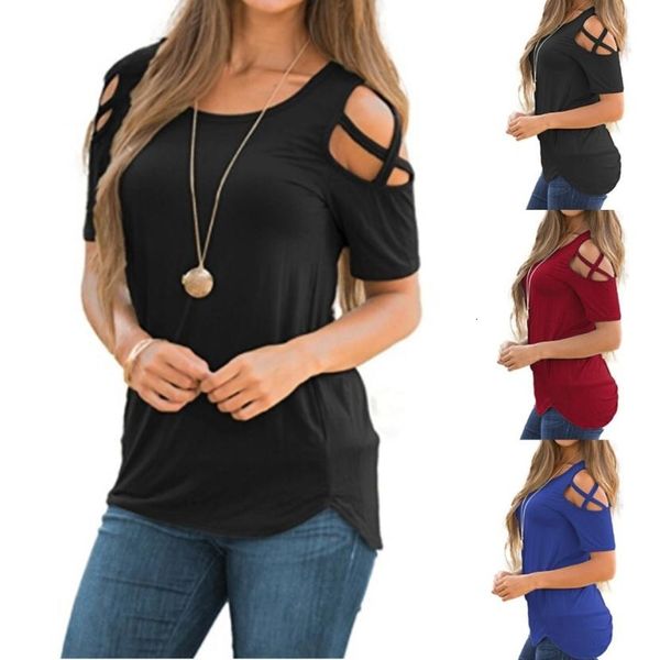 womens designer woman shirt summer short sleeve strappy cold shoulder t shirt solid summer for women ap26, White
womens designer woman shirt summer short sleeve strappy cold shoulder t shirt solid summer for women ap26, White