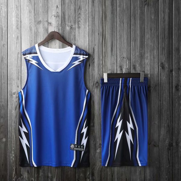 men blank double-sided basketball team uniforms kits sports clothes tracksuits personality customized basketball sets with shorts 29-25, Blue;black
men blank double-sided basketball team uniforms kits sports clothes tracksuits personality customized basketball sets with shorts 29-25, Blue;black